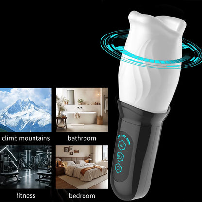 Elektrischer Masturbator Penis Stroker Blowjob mit 3 Vibrationsmodi & 4 Rotationsmodi