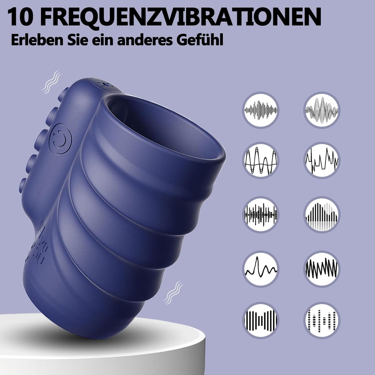 Penistrainer Vibrator Cockring Penishülle Stimulator mit 10 Vibrationsmodi und Fernbedienung