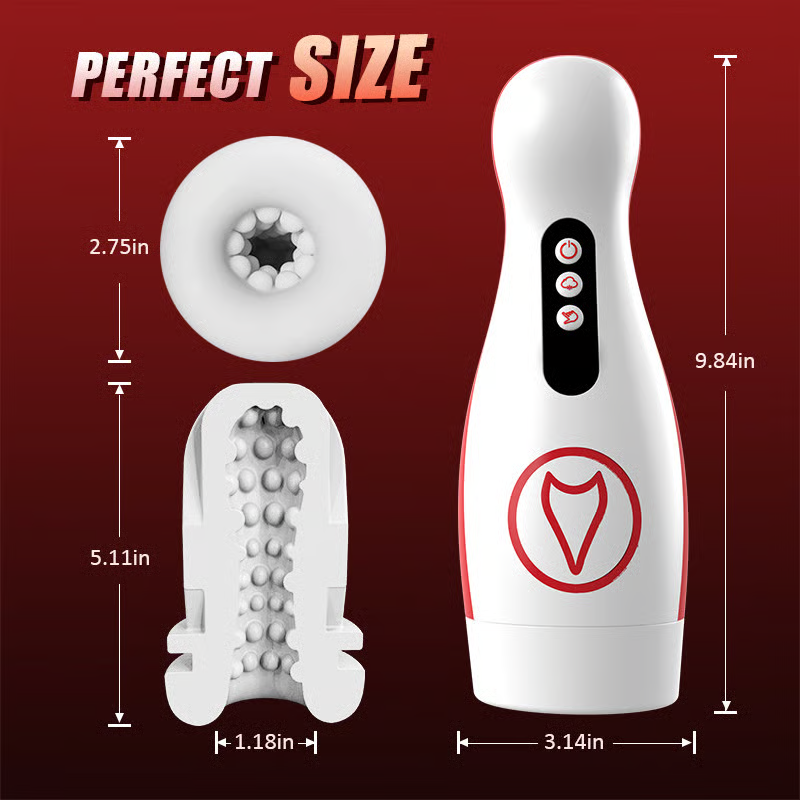 Automatischer Masturbator Penispumpe Stroker mit 3 Saug & 7 Stoß & Rotations & Vibrations