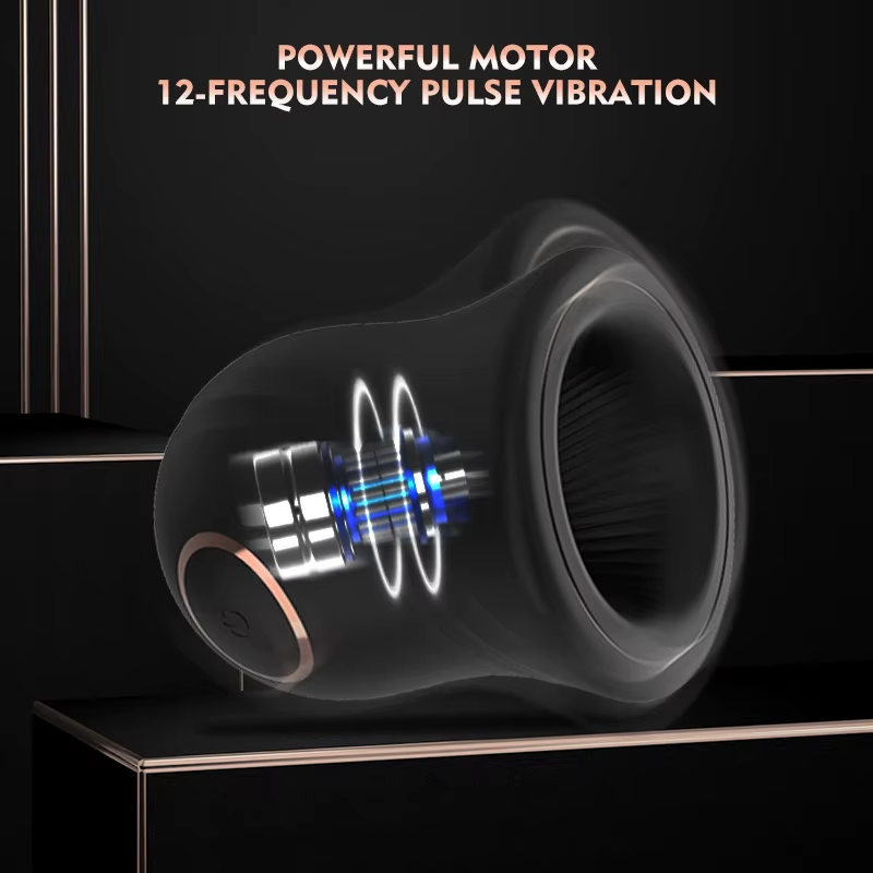 Elektrische masturbators Penistrainer Eikelstimulator met 12 vibratiemodi 