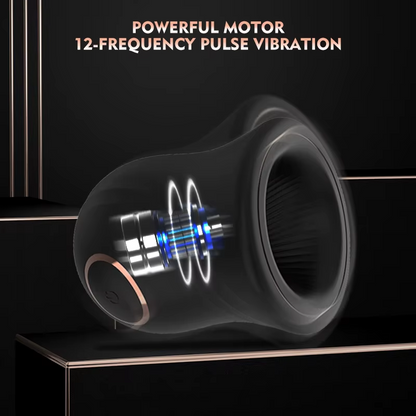 Elektrische masturbators Penistrainer Eikelstimulator met 12 vibratiemodi 