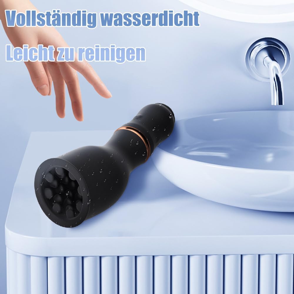 3 IN 1 Elektrische Penistrainer Eichelmassagegerät Masturbator mit 7 Vibrationsmodi