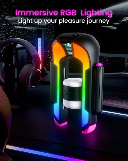 RGB-Beleuchtung Automatische Masturbationsmaschine mit 4 Hub-Modi & 4 Geschwindigkeitsstufen