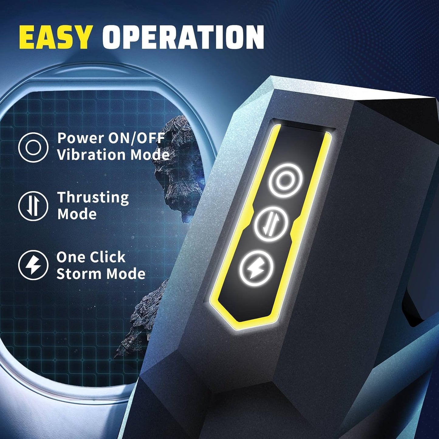 Elektrischer Masturbator Penistrainer mit 9 Vibrationsmodi und 9 Teleskopmodi