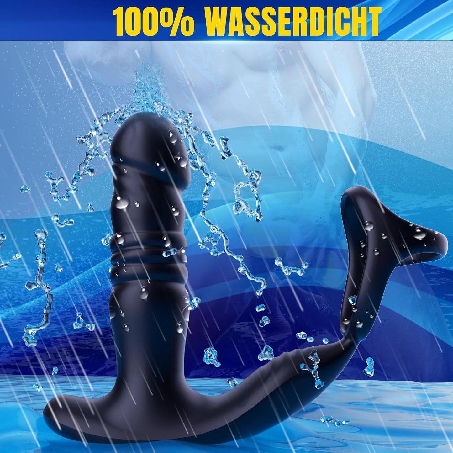 4 IN 1 Analvibrator Penisring Prostata Massagegerät mit 9 Schubmodi & 9 Vibrationsstufen