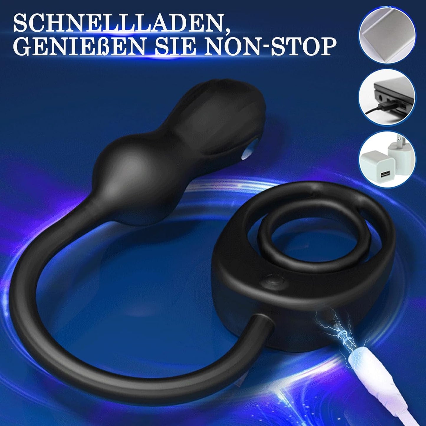 3 IN 1 Elektroshock Analvibrator Prostata Stimulation mit 10 Vibrations & 3 Elektroschockmodi