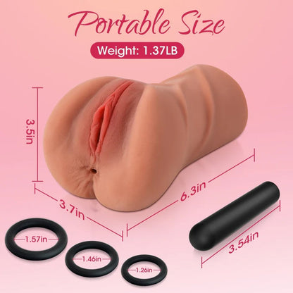 Vibrierender Realistischer Masturbator Blowjob Pocket Pussy mit 10 Vibrationsmodi