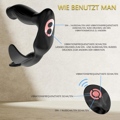 Prostata Massagegerät Analvibratoren Penisring mit 42℃ Heizmodus & 10 Vibrationsmodi