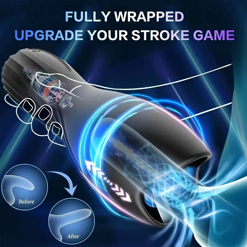 360° Training Wrap Automatischer Penistrainer Vibrator Stroker mit 10 Pulsvibrationsmodi