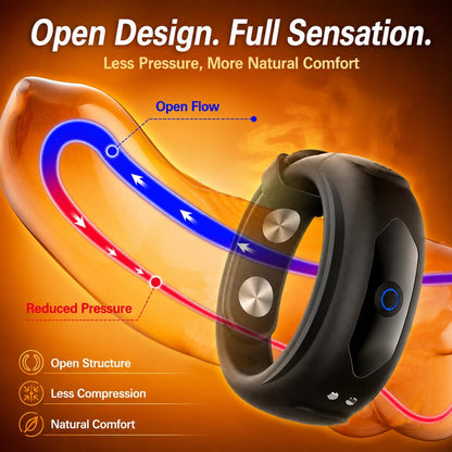 Cockringvibrator in 4 maten met 10 krachtige vibratiestanden 