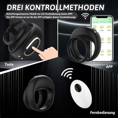 2 IN 1 Dubbele Cockring Penis Vibrator Stimulator mit 10 Vibrationsfrequenzen