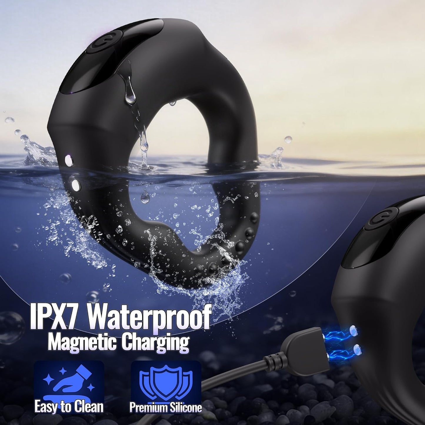 Smart APP Steuerung Wrap-Around Cock Ring Penis Trainer Vibrator mit 10 Vibrationsmodi