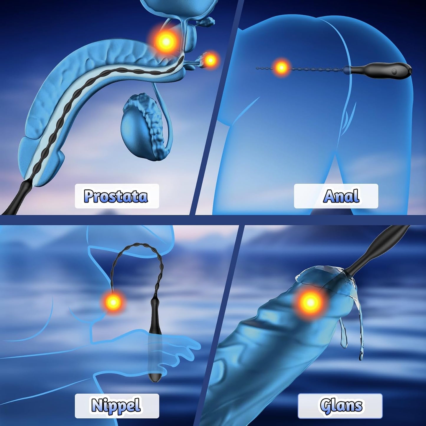 Urethral Dilator Dilatoren Penis Plug Stimulator Vibrator mit 10 Vibrationsstufen