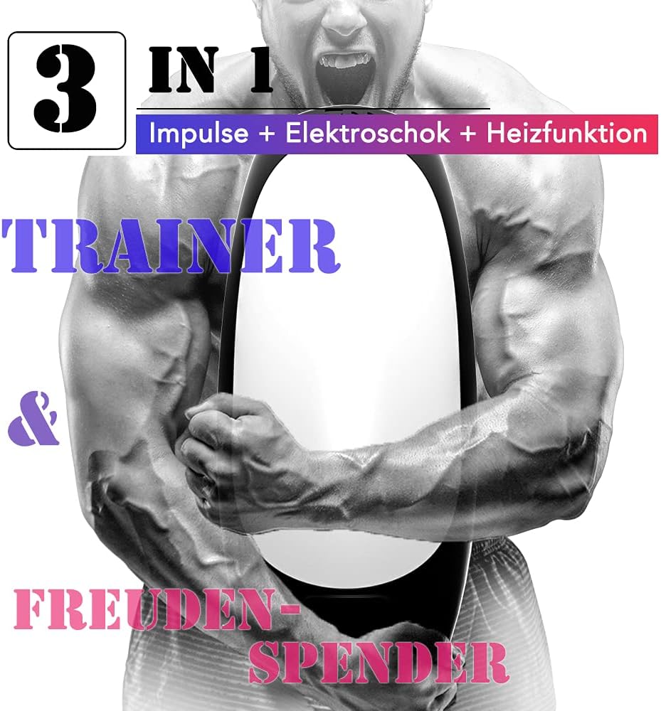Elektrische Penis Trainer Vibratoren mit Pulsierendevibration & Elektrostimulation & Heizfunktion zum
