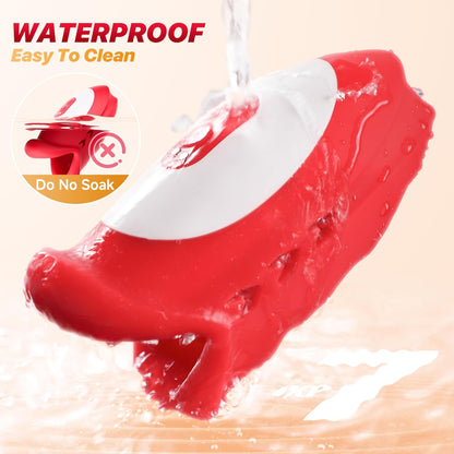 360° Blowjob Stroker Penistrainer Vibrator Masturbatoren mit 10 Wellen & Vibrationsmodi