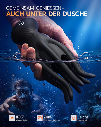 Tentakeln Penis Trainer Vibrator Eichel Stimulator mit Vibration & Leckfunktion
