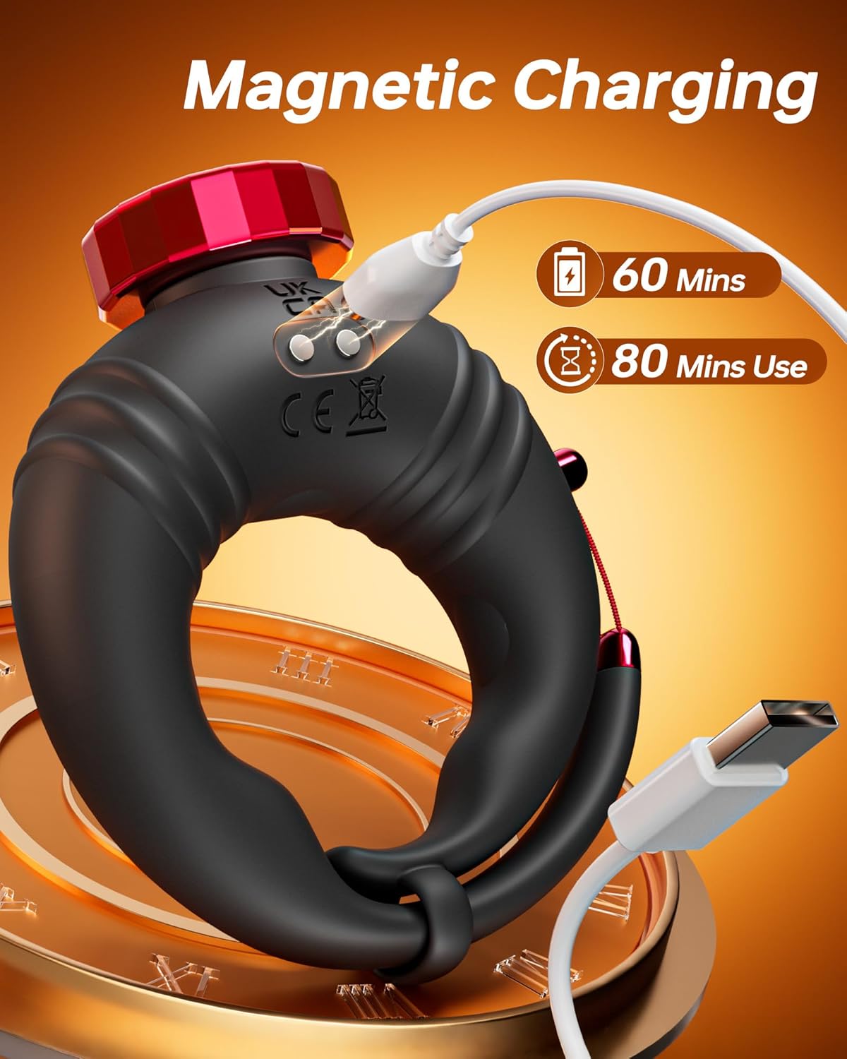 Anpassbarer Offener Penis Trainer Vibrator Cock Ring mit 10 Vibrationsmodi