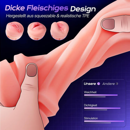 APP Elektrischer Masturbatoren Vagina Blowjob mit 9 Vibrationsmodi & 9 Saugmodus