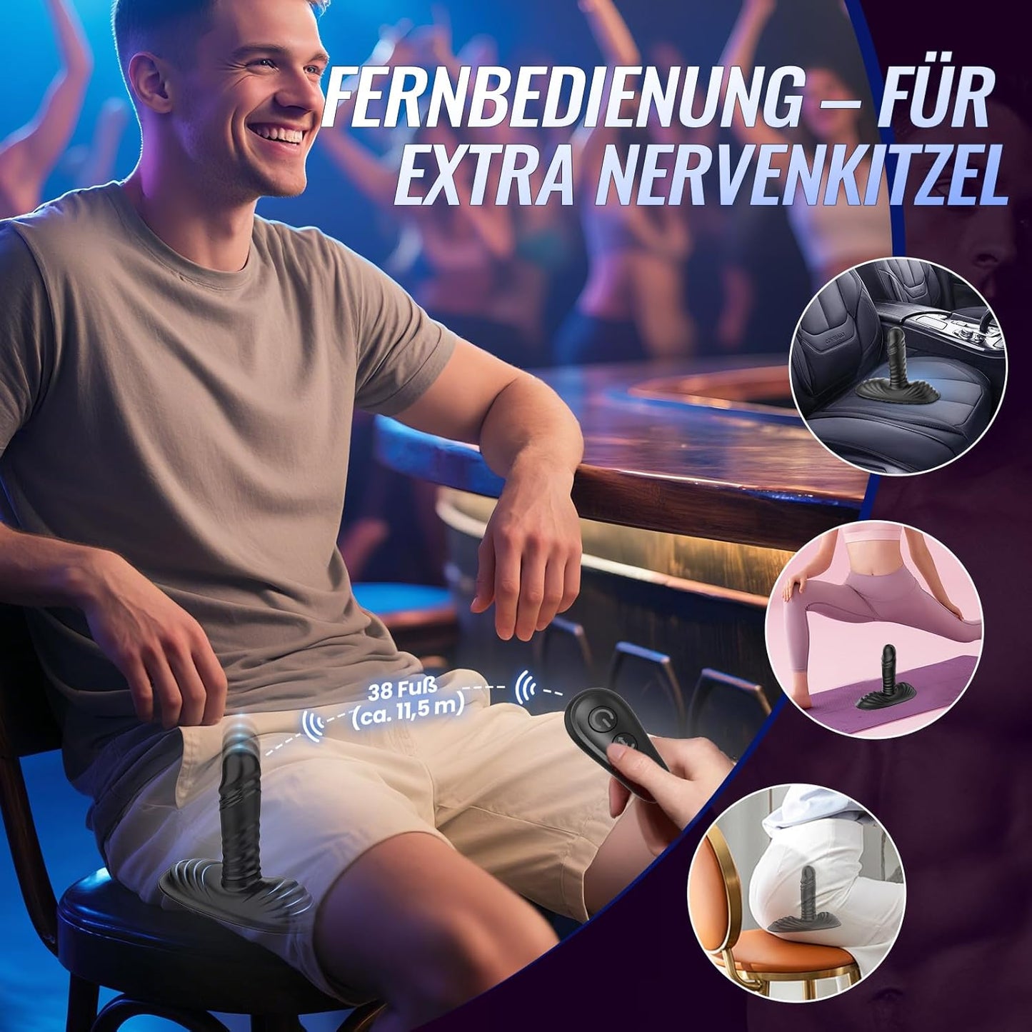 AI Sync Anal Plug Dildo & Grinder-Vibrator mit 9 Vibrations & 3 Stoßmodi