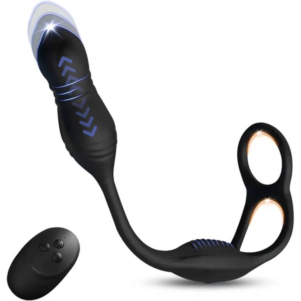 Analvibratoren Prostata Stimulation Penisring mit 10 Vibrationsmodi & 3 Teleskopmodi