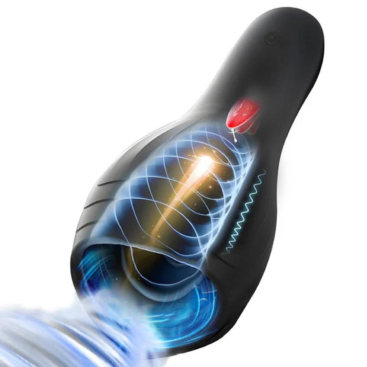 360° Training Wrap Automatischer Penistrainer Vibrator Stroker mit 10 Pulsvibrationsmodi