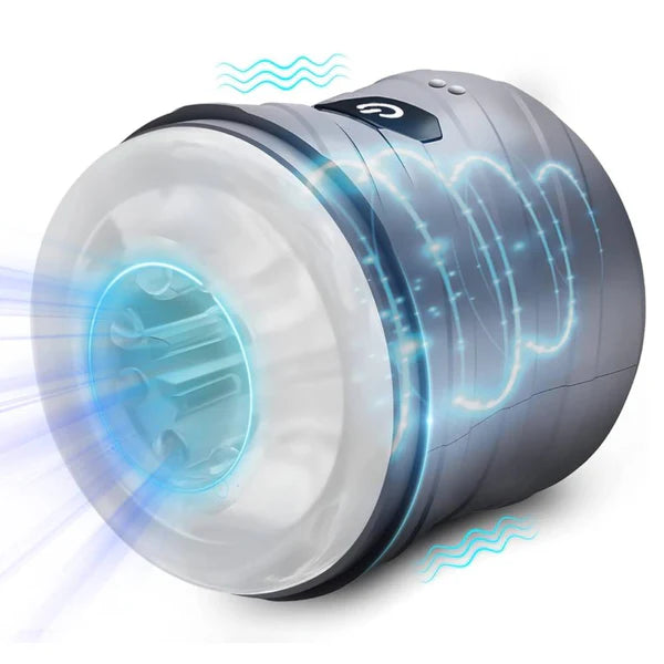 Doppelendiger Penistrainer Vibrator Stroker Blowjob Masturbator mit 7 Vibrationsmodi