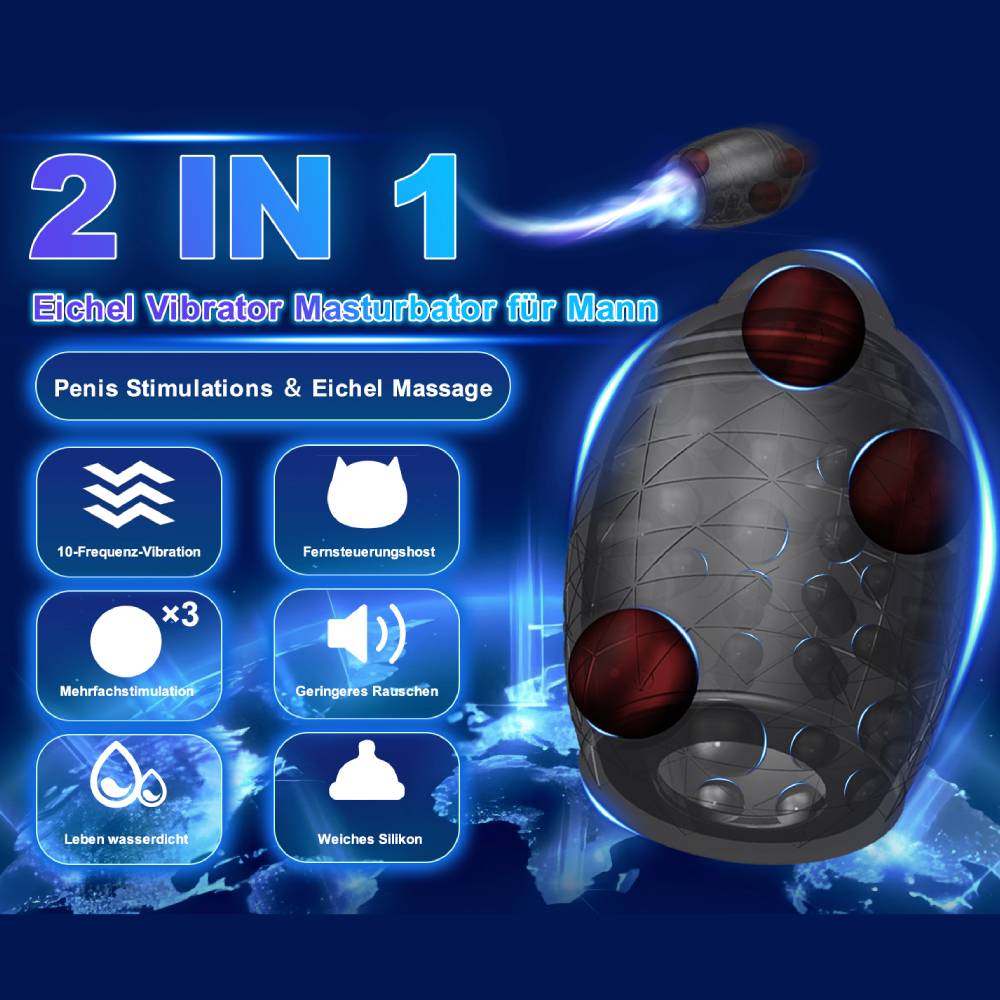 Elektrischer Penis Stimulations Eichel Massage Vibrator Masturbator mit 10 Vibrationsmodi