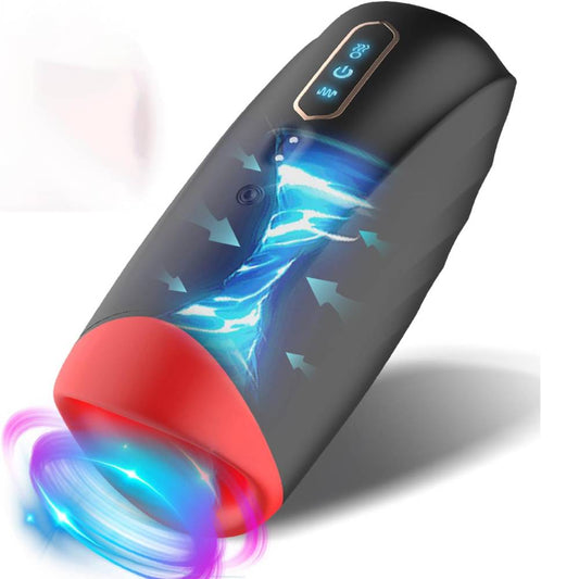 Elektrischer Masturbatoren Penis Eicheltraining mit 10 Vibrationsmodi 10 Saug- und Heizfunktionen