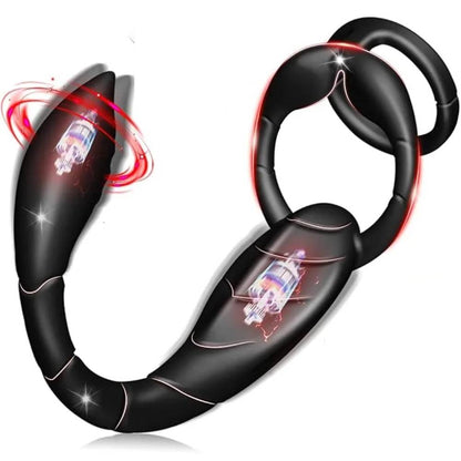 3 IN 1 Penisring Prostatamassagegerät Analvibrator mit 9 Vibrationsmodi