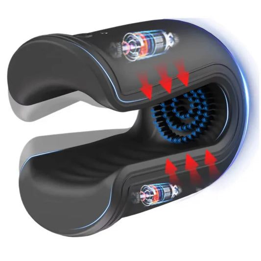 Bite Penistrainer Vibrator Eicheltrainer mit 10 Beiß und Vibrationsmodi