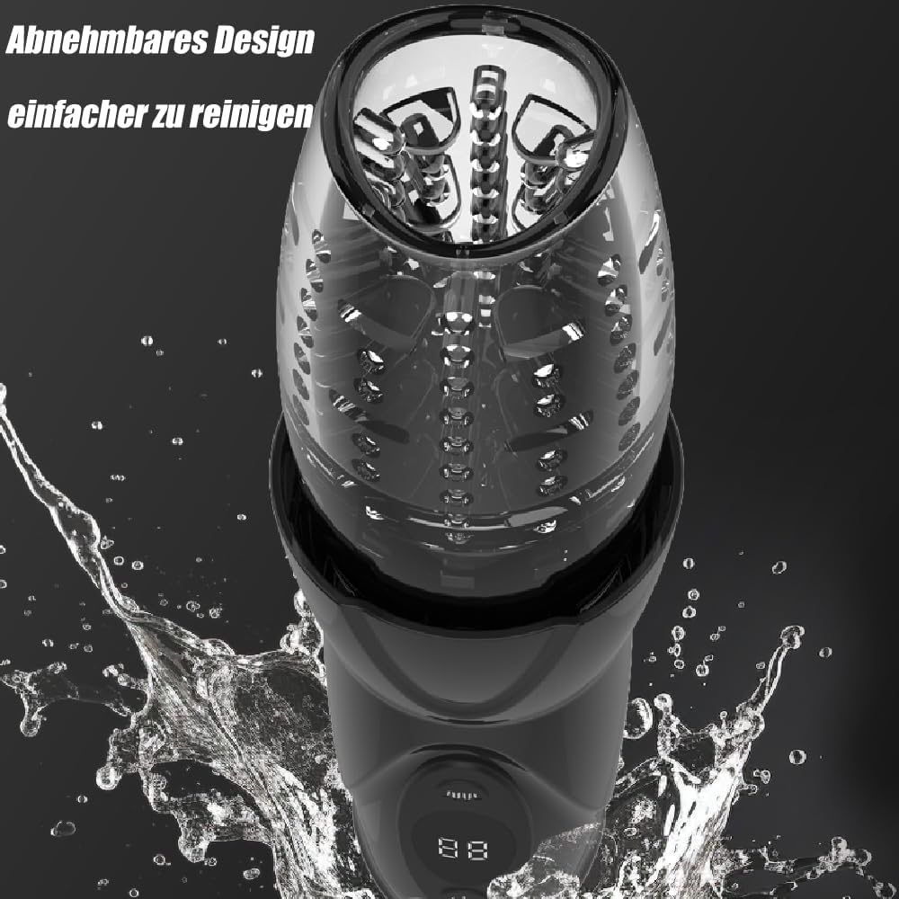Elektrischer Penistrainer Masturbator mit 10 Vibrationsmodi und 8 Rotationsmodi