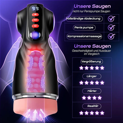 APP Elektrischer Masturbatoren Vagina Blowjob mit 9 Vibrationsmodi & 9 Saugmodus