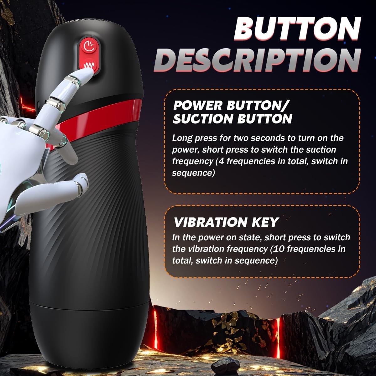 Automatischer Saug Masturbator Penispumpe mit 9 Saugstufen & 10 Vibrationsstufen