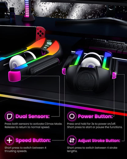 RGB-Beleuchtung Automatische Masturbationsmaschine mit 4 Hub-Modi & 4 Geschwindigkeitsstufen