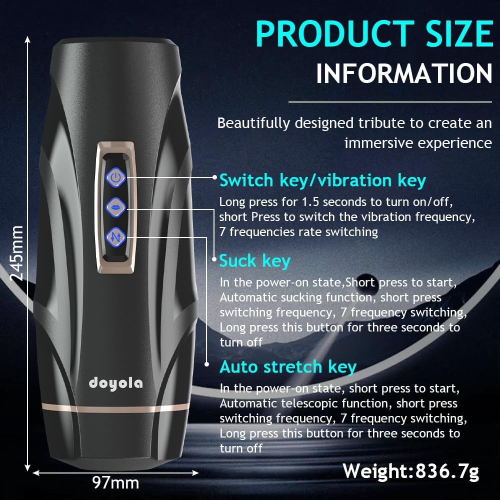 Intelligente Elektrischer Masturbieren Penis Trainer mit 7 Saugmodi 7 Vibrationsmodi