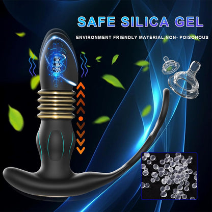 Analvibratoren Butt Plug Prostata Massager Penisring mit 10 Vibrationsmodi