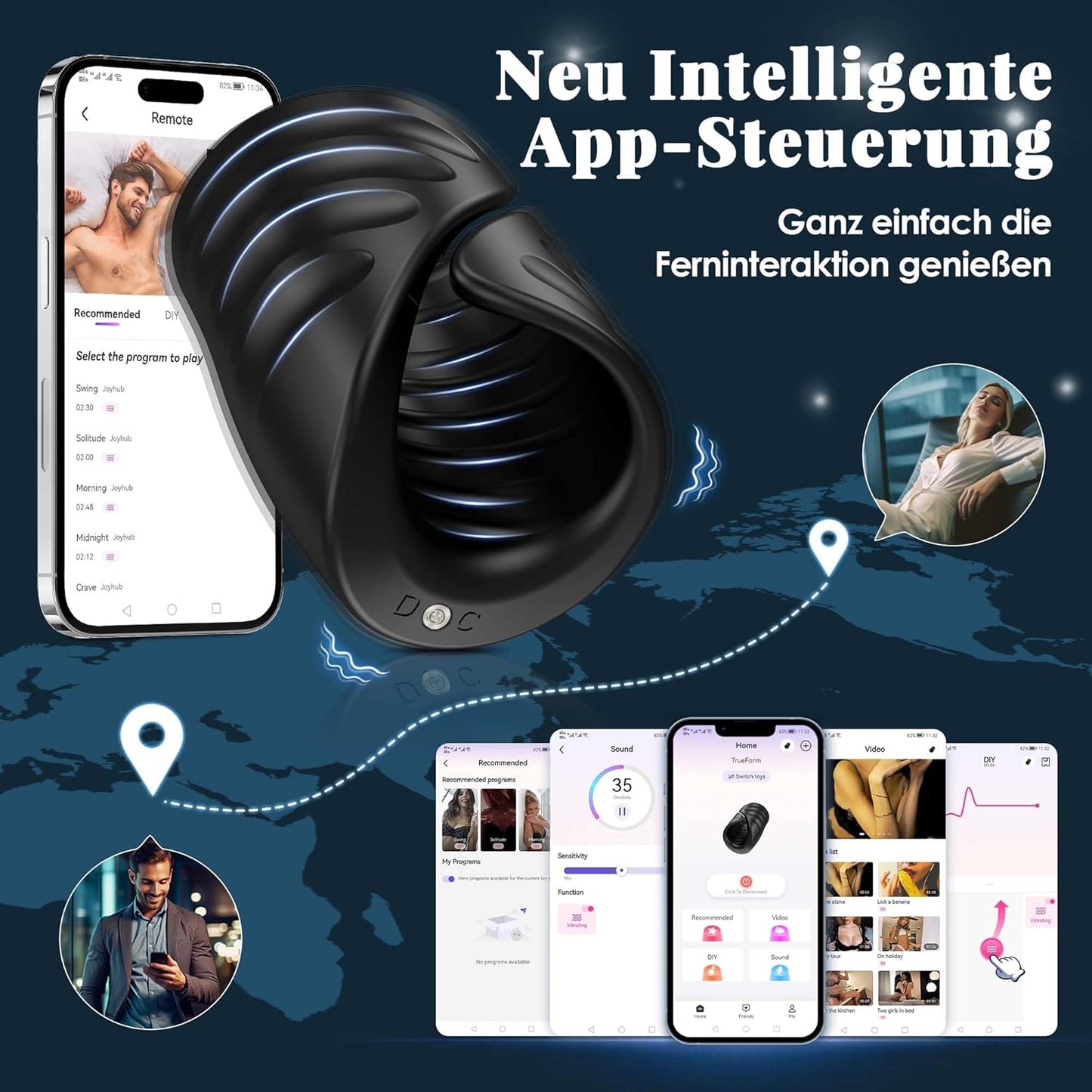 2 in 1 Electric Masturbator Penis Trainer Vibrator with 9 vibration modes 