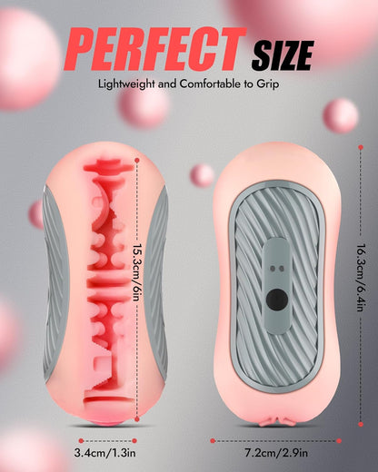 Zusammendrückbarer Taschenpussy Stroker Blowjob Masturbator mit 8 Vibrations & Saugmodi