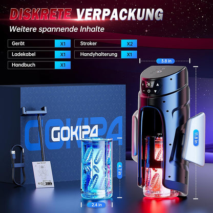 Doppelgriff  Elektrischer Masturbator Penis Vibrator Trainer mit 7 Teleskopfunktion
