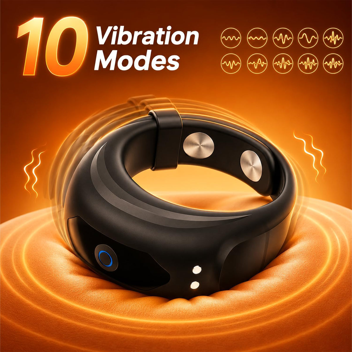 Cockringvibrator in 4 maten met 10 krachtige vibratiestanden 