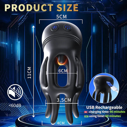 Eicheltrainer Penistrainer Vibrator Massage mit 10 Vibrations & Rotationsmodi