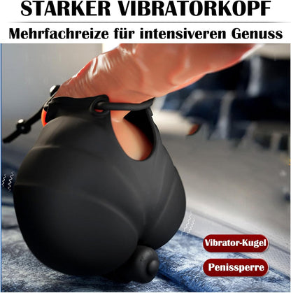 Verstellbarer Penisringe Hodensack Tasche Eichelvibrator mit 10 Vibrationsfunktion