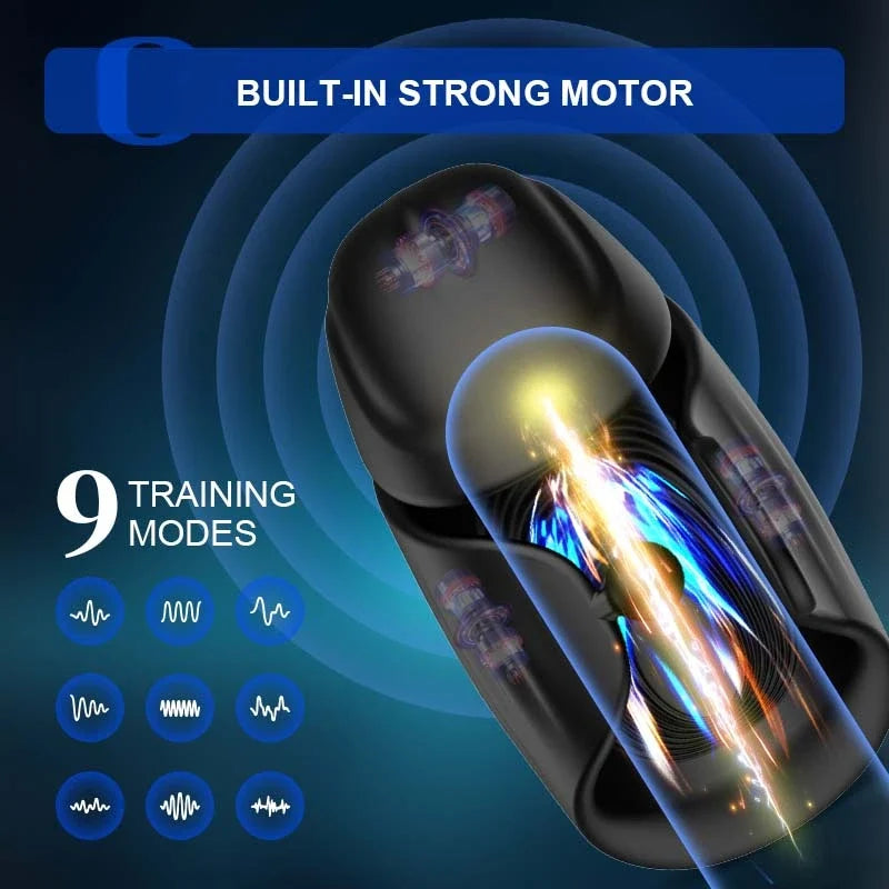 360° Umhüllung Automatische Penistrainer Eichelmassagegerät mit 10 Vibrationsmodi