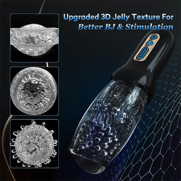 Oralsex Masturbator Penistrainer Vibrator mit 10 Vibrations und 5 Rotationsmodi