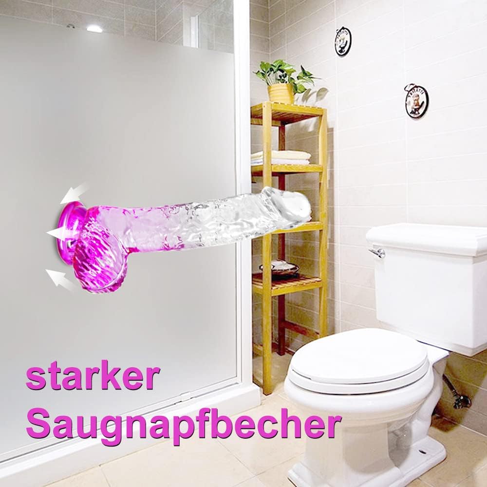 Gummi Penis 17 cm – Transparenter realistischer Dildo mit Saugnapf | FXtoys