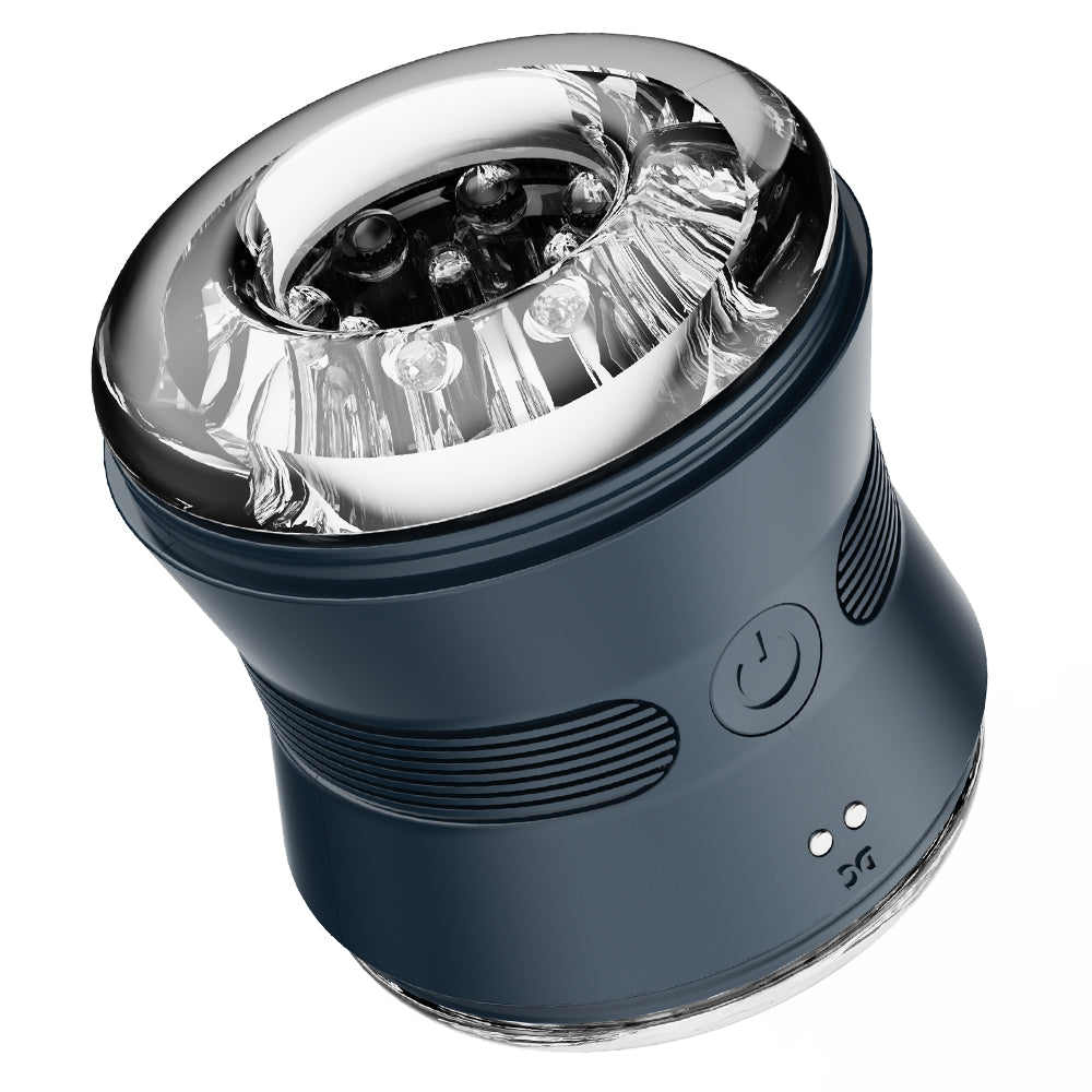 Elektrischer Masturbator Offenes Penis Trainer mit 10 Vibrationen 2 Motoren