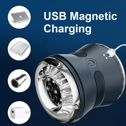 Elektrischer Masturbator Offenes Penis Trainer mit 10 Vibrationen 2 Motoren