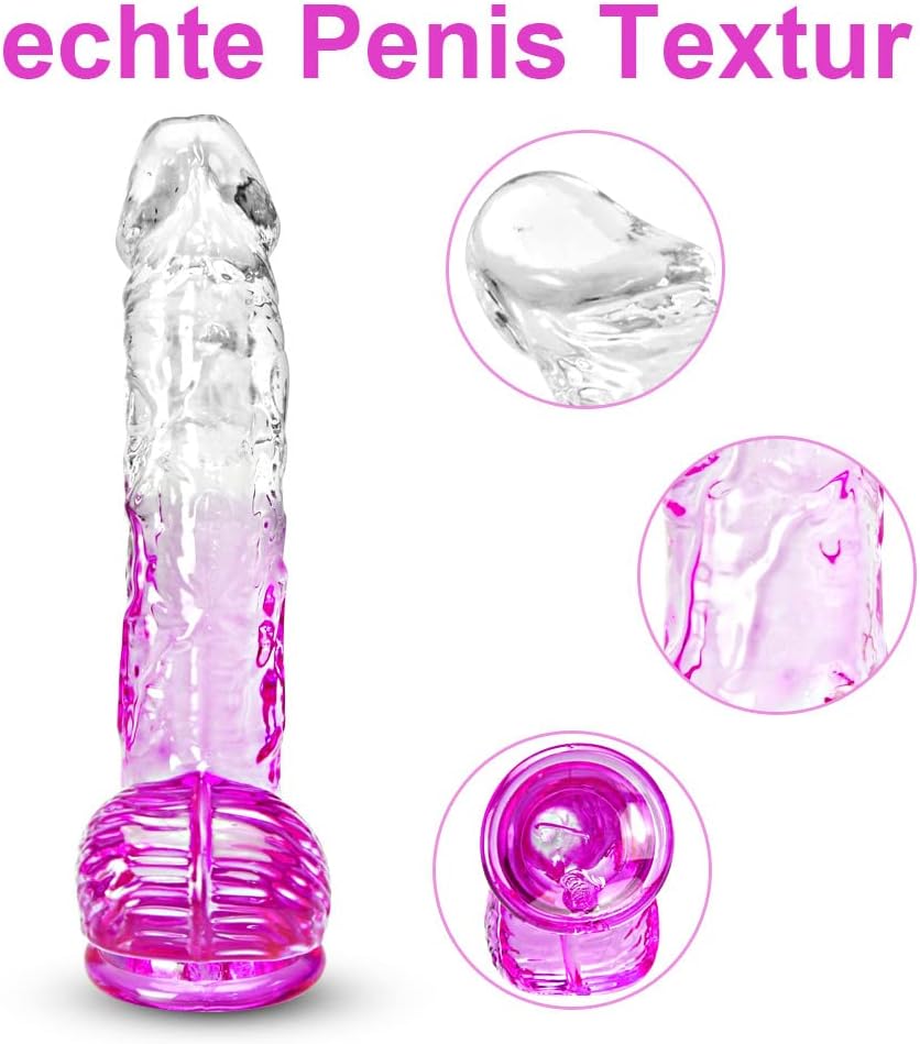 Gummi Penis 17 cm – Transparenter realistischer Dildo mit Saugnapf | FXtoys