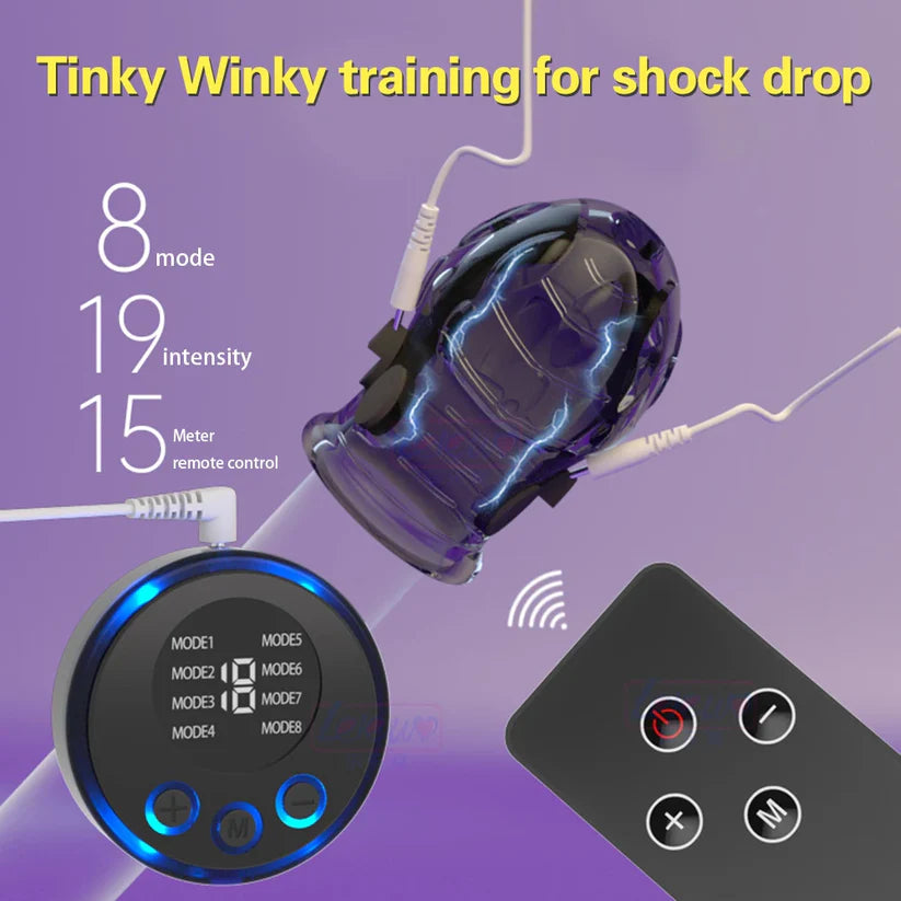 Elektro Shock Eichel Hülse Penistrainer Stimulator mit 8 Modi und 19 Stufen Strömung