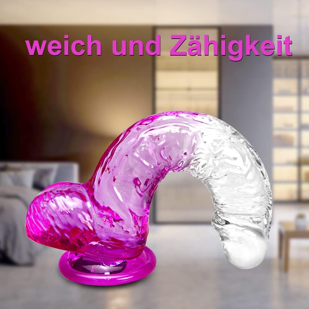 Gummi Penis 17 cm – Transparenter realistischer Dildo mit Saugnapf | FXtoys